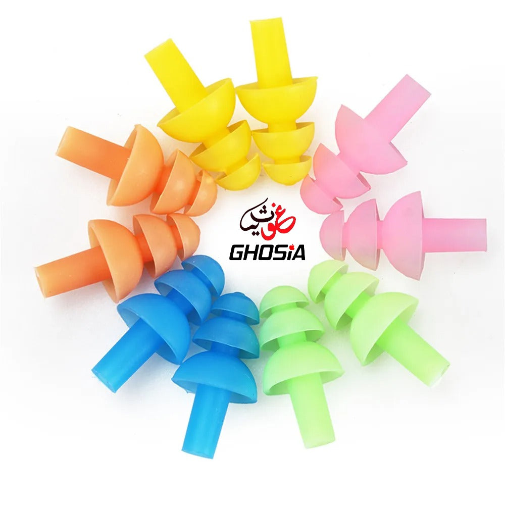 Ear Plugs and Nose Clips Silicone Waterproof Dust-Proof Earplugs Water Sports Diving Swimming Training Pool Accessories - Ghosia Mall's
