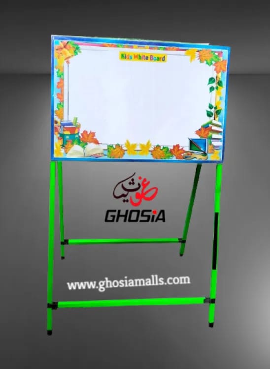 Children 2 in 1 Learning Easel Double Sided Drawing & Writing Board with Free Set of Chalk, Duster & Board Marker Size (30 x 15) inch - Ghosia Mall's