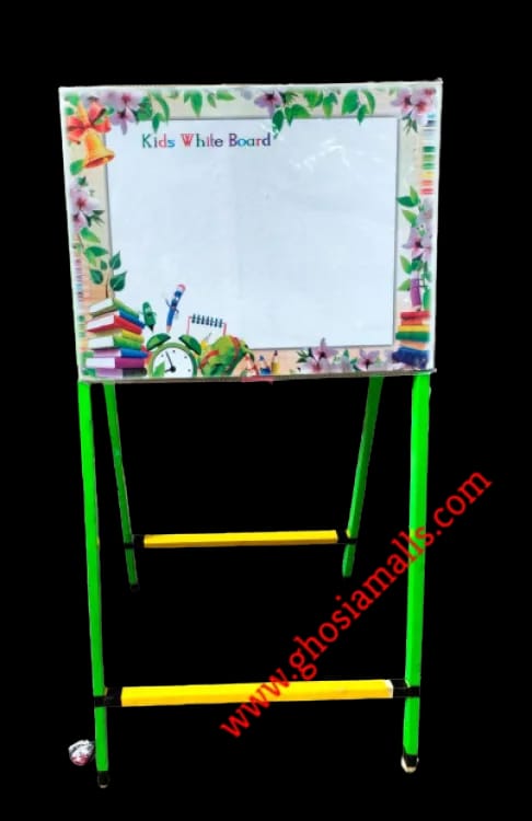 2 Sided Foldable Education White & Black Board for Kids Size (35 x 20) inch with Free Chalk, Duster & Marker - Ghosia Mall's