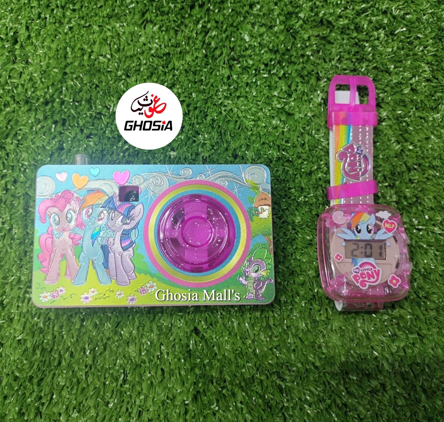Cartoon Themed Toy Camera And Watch One Click Camera Toy & Soft Themed Wearable Wrist Watch - Ghosia Mall's
