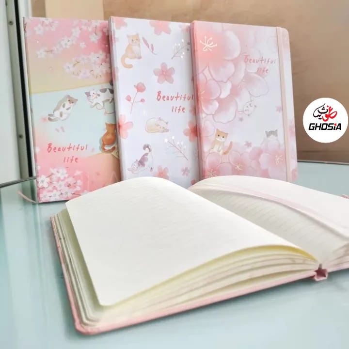 Kitty Theme Soft Colorful Cover Diary Hardcover Notebook Stationery Diary A7 Mini Pocketbook School - Ghosia Mall's