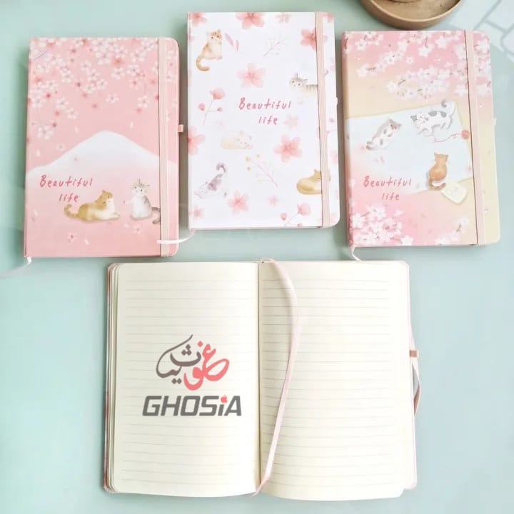 Kitty Theme Soft Colorful Cover Diary Hardcover Notebook Stationery Diary A7 Mini Pocketbook School - Ghosia Mall's