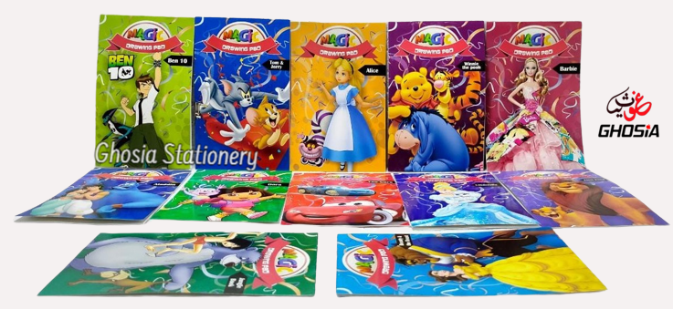 Magic Drawing Pad Interesting Cartoon Characters Drawing Book For Kids - Ghosia Mall's