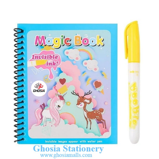 Magic Water Coloring Painting Book Pack with Magic Coloring Pen Reusable Water Coloring Book - Ghosia Mall's