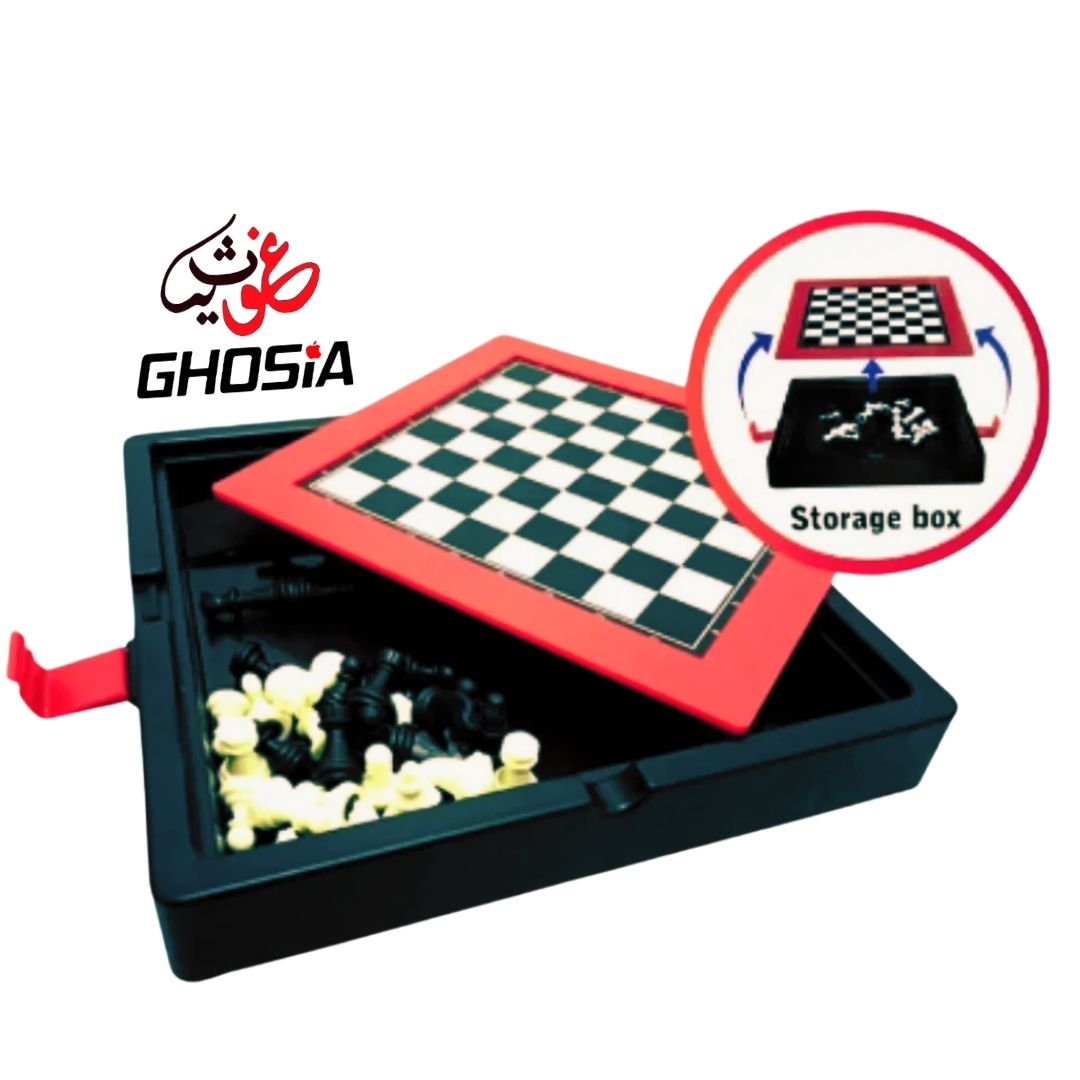 Chess Board Game with Storage Compartment I Best Classic Board Game Set for Kids, Adults, Family & Friends I Portable Educational Travel Chess - Ghosia Mall's