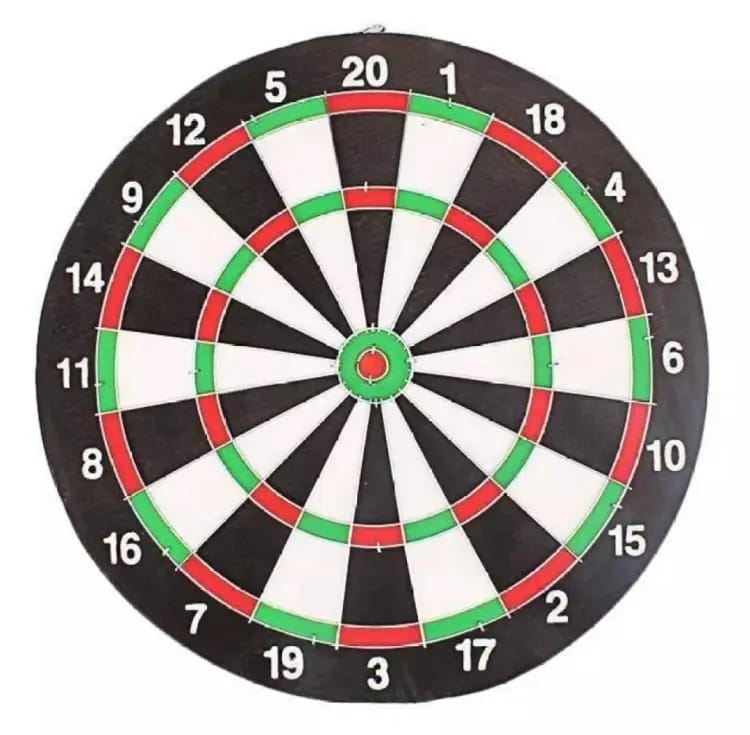 2 in 1 Double Sided Dart Board Game with 6 Darts - Size 12", 15'', 17'' inch - Ghosia Mall's