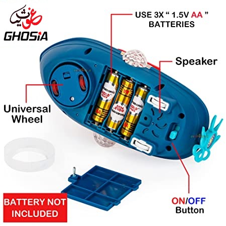 Electric 360° Transparent Gear Boat Toys With Music Led Lighting Rotating Cruise Ship Luminous Model Toy - Ghosia Mall's
