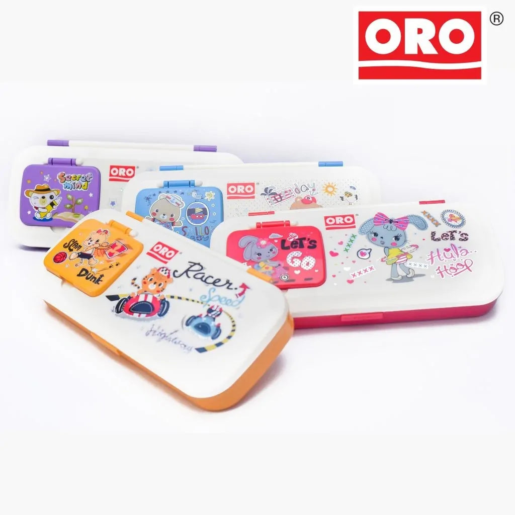 ORO Pencil Box for Kids With Mirror & Comb Beautiful Box for Schools Supplies and Other Stationery