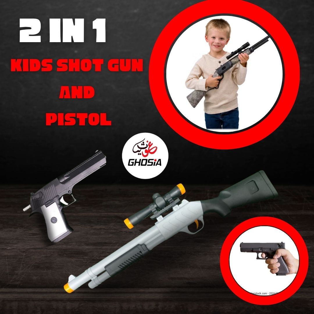2 in 1 Soft Dart Nerf Launcher Toy Gun For Children Nerf Blaster Guns Toy With Soft Darts And Aim Board For Kids - Ghosia Mall's