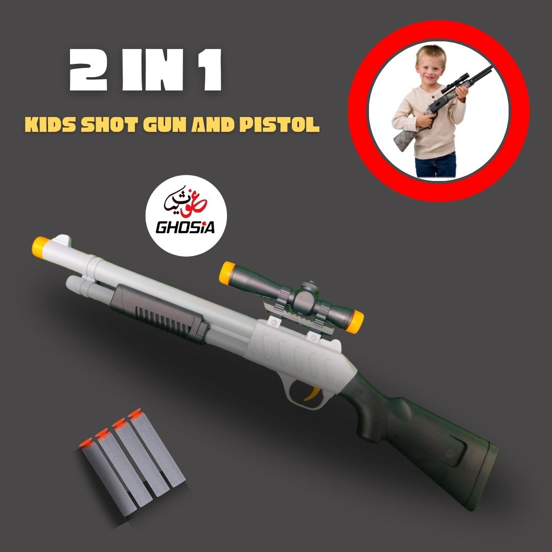 2 in 1 Soft Dart Nerf Launcher Toy Gun For Children Nerf Blaster Guns Toy With Soft Darts And Aim Board For Kids - Ghosia Mall's