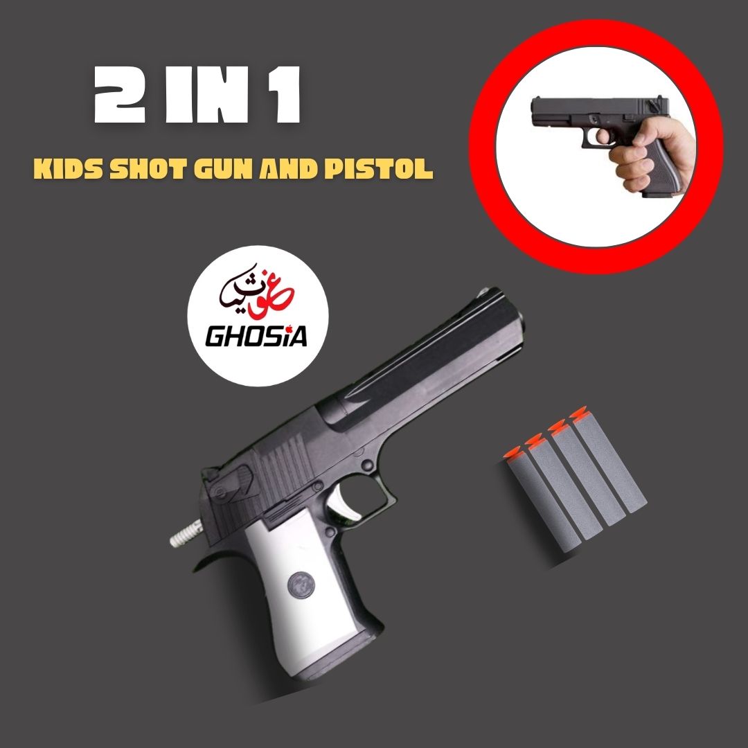 2 in 1 Soft Dart Nerf Launcher Toy Gun For Children Nerf Blaster Guns Toy With Soft Darts And Aim Board For Kids - Ghosia Mall's