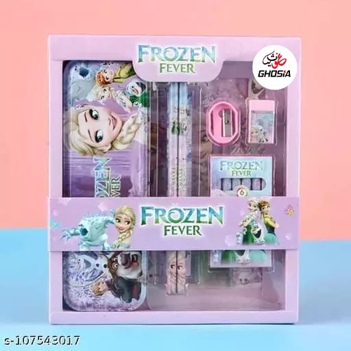 7 Pcs Stationery Gift Set For Boys & Girls Cartoon Characters Themed Stationery Gift Pack With Crayons Set - Ghosia Mall's