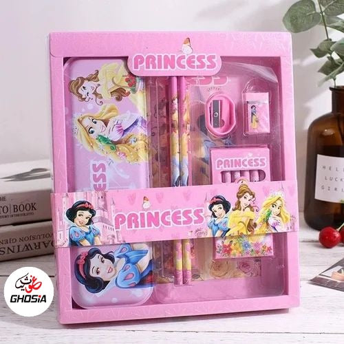 7 Pcs Stationery Gift Set For Boys & Girls Cartoon Characters Themed Stationery Gift Pack With Crayons Set - Ghosia Mall's