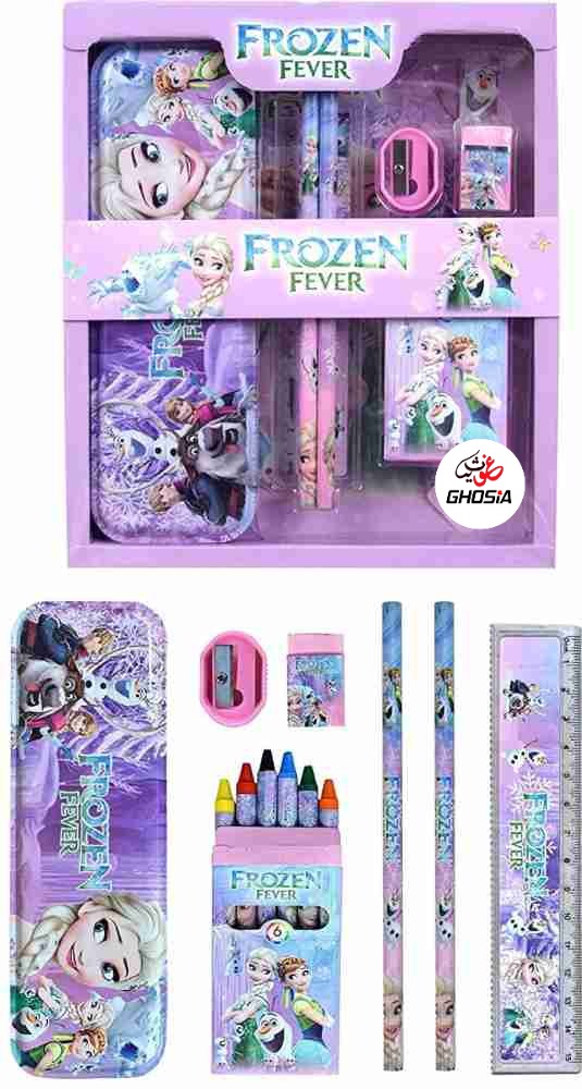 7 Pcs Stationery Gift Set For Boys & Girls Cartoon Characters Themed Stationery Gift Pack With Crayons Set - Ghosia Mall's