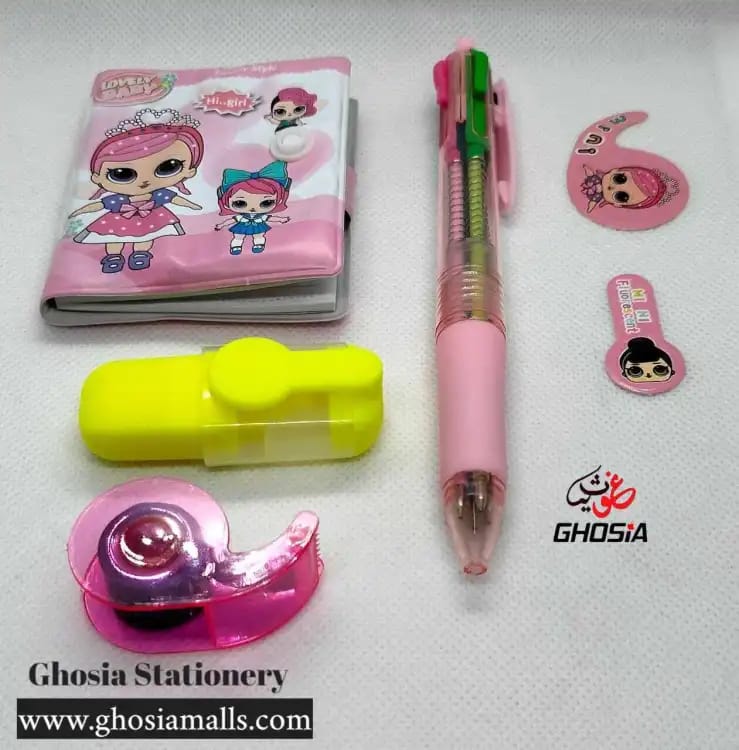 Cute Baby Doll Pocket Diary, Multi-color Ball point,Mini Highlighter, Stickers Gift Set - Ghosia Mall's