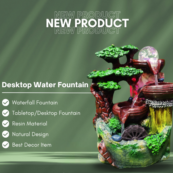 Garden Fountain Decoration Desktop Water Fountain Unique Resin Table Decoration - Ghosia Mall's