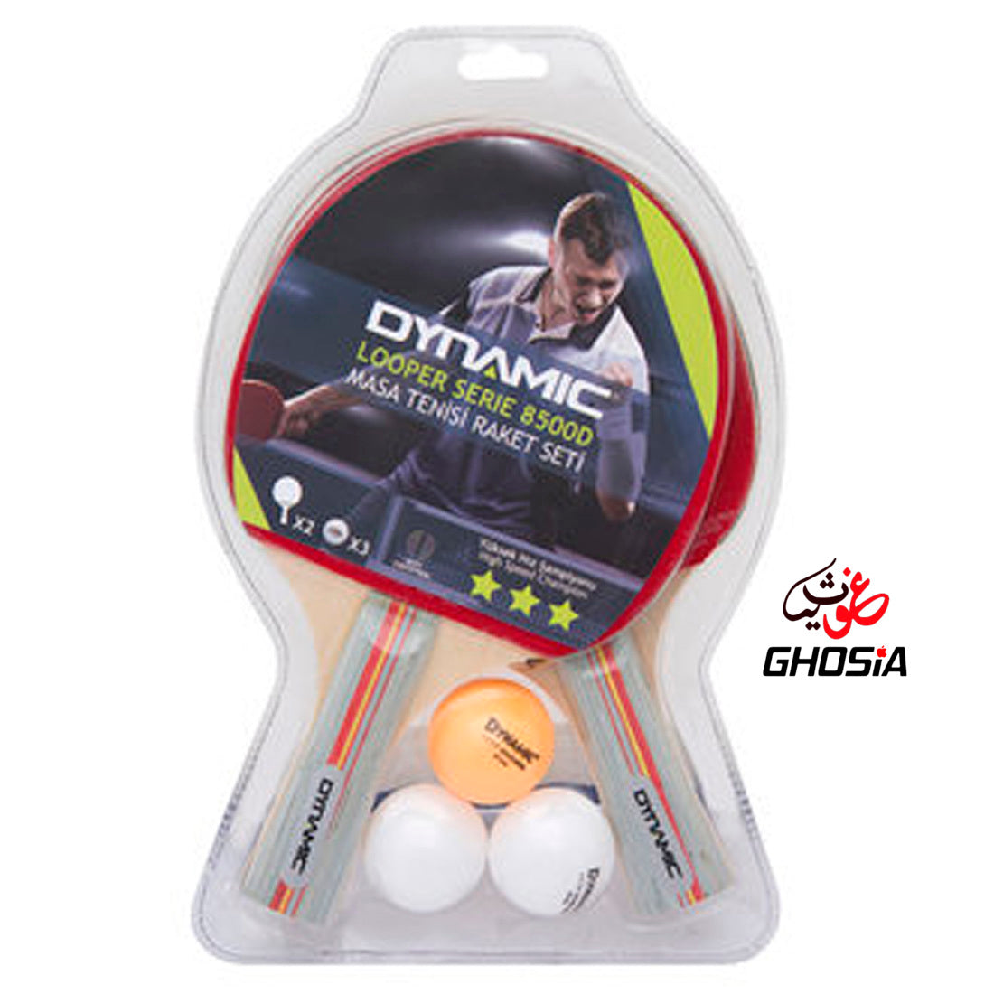 Ghosia Sports Dynamic Table Rackets Pair & 3 Balls Table Tennis Game Set - Ghosia Mall's