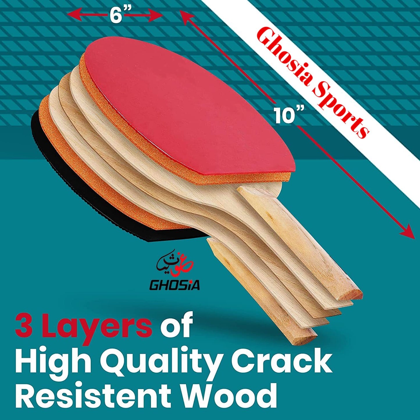 Ghosia Sports Dynamic Table Rackets Pair & 3 Balls Table Tennis Game Set - Ghosia Mall's