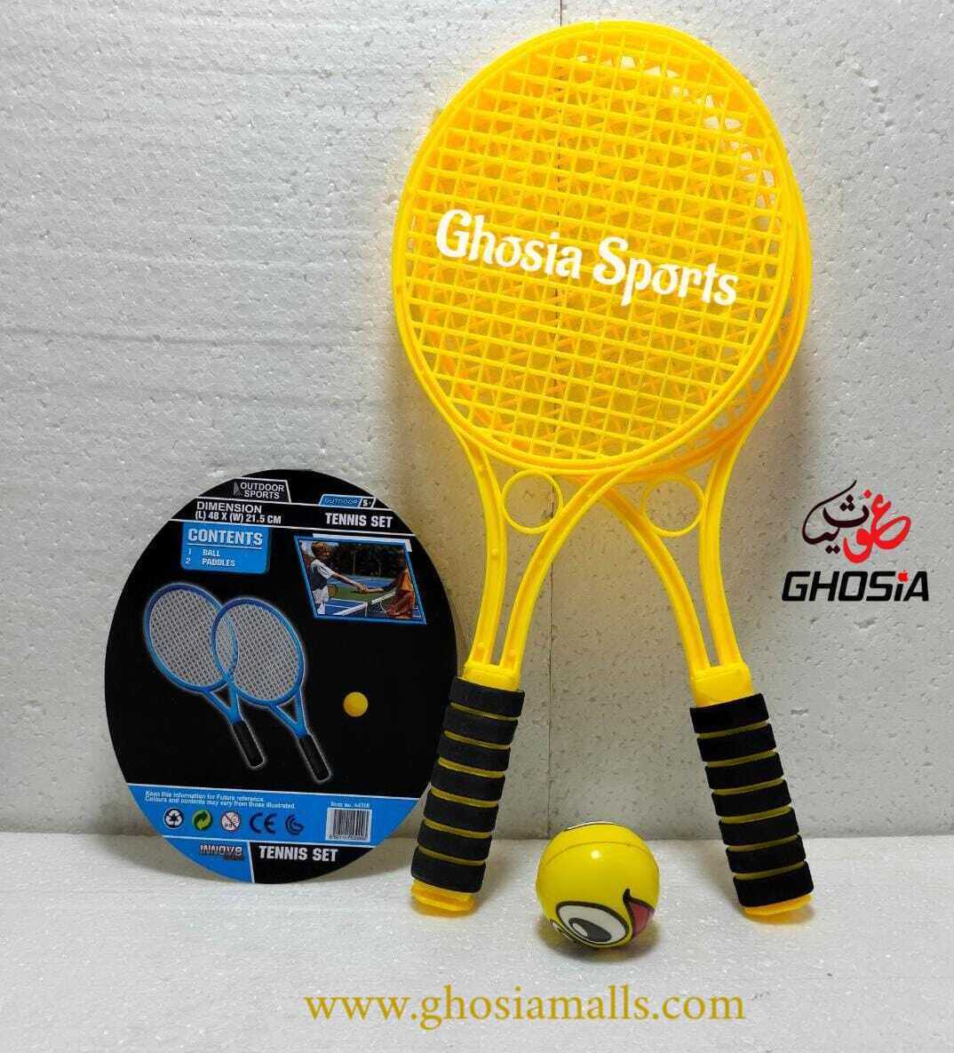 Junior Sports Plastic Tennis Rackets Foam Grip With Colorful Ball - Ghosia Mall's