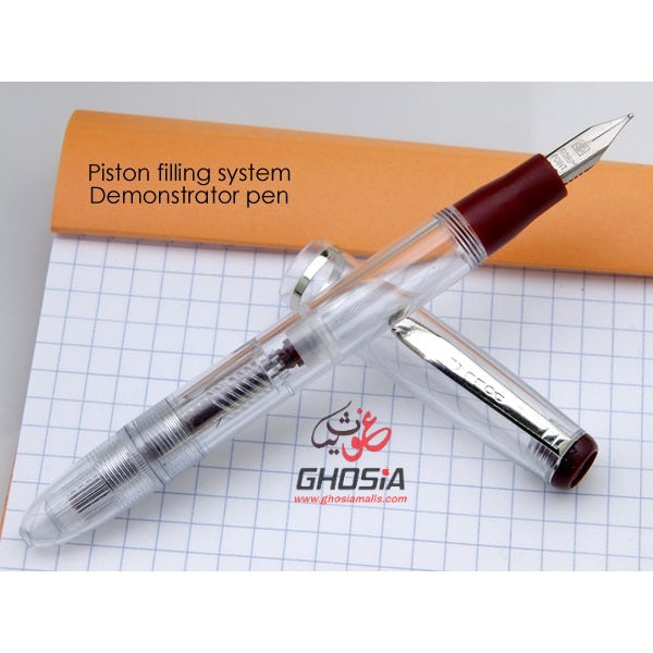 Dollar Fine Writing Crystal Body Fountain Pen Transparent Body Ink Pen For Students & Adults ( Set of 3 ) - Ghosia Mall's