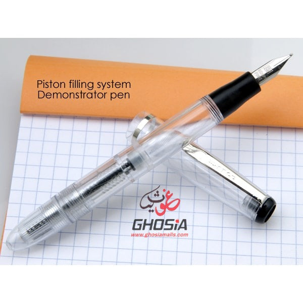 Dollar Fine Writing Crystal Body Fountain Pen Transparent Body Ink Pen For Students & Adults ( Set of 3 ) - Ghosia Mall's
