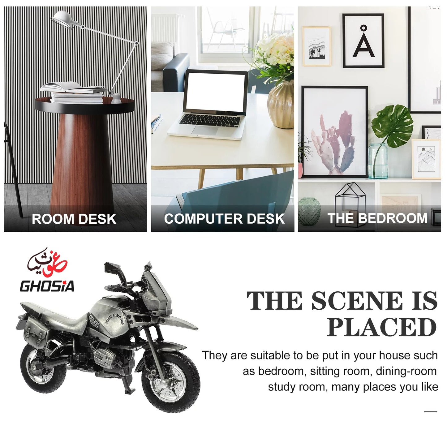 Alloy Motorcycle Model Bike Decorative Ornament Adult Toy Simulation Decoration Piece Alloy Children Collection Home Decoration - Ghosia Mall's