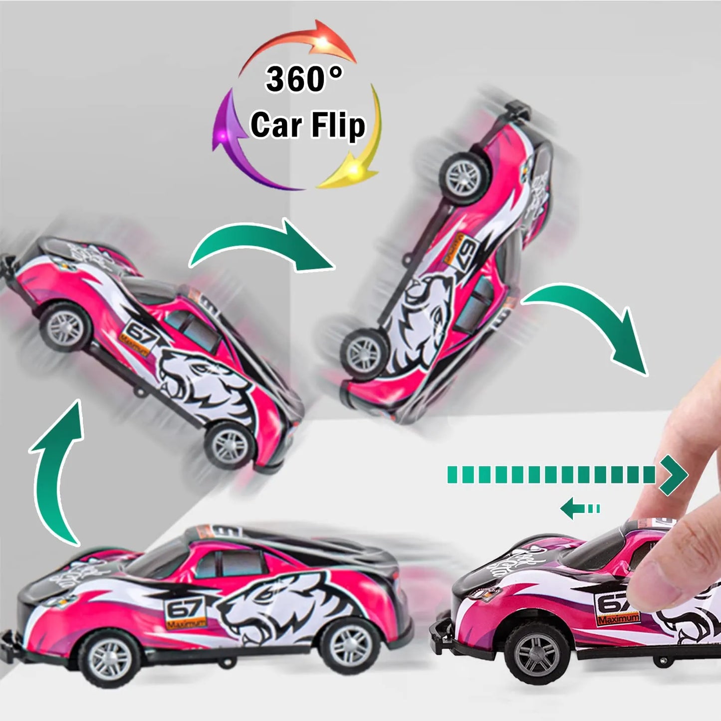 5 pcs Toys Action Kids Alloy Car Pull Back Car Ejection Jumping New Style Crash Racing Jumping Cars Box - Ghosia Mall's