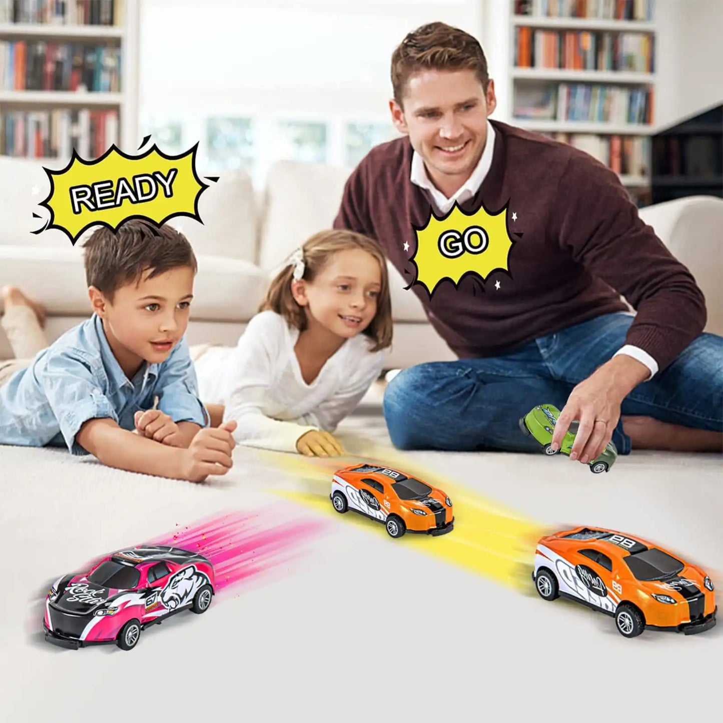 5 pcs Toys Action Kids Alloy Car Pull Back Car Ejection Jumping New Style Crash Racing Jumping Cars Box - Ghosia Mall's