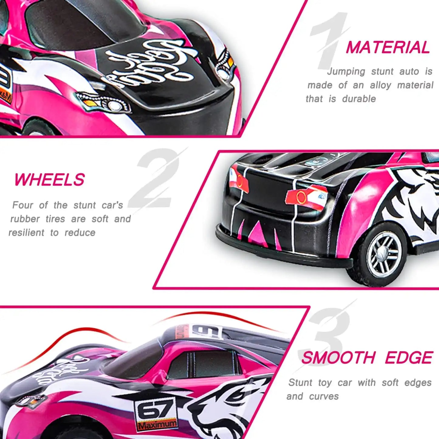 5 pcs Toys Action Kids Alloy Car Pull Back Car Ejection Jumping New Style Crash Racing Jumping Cars Box - Ghosia Mall's