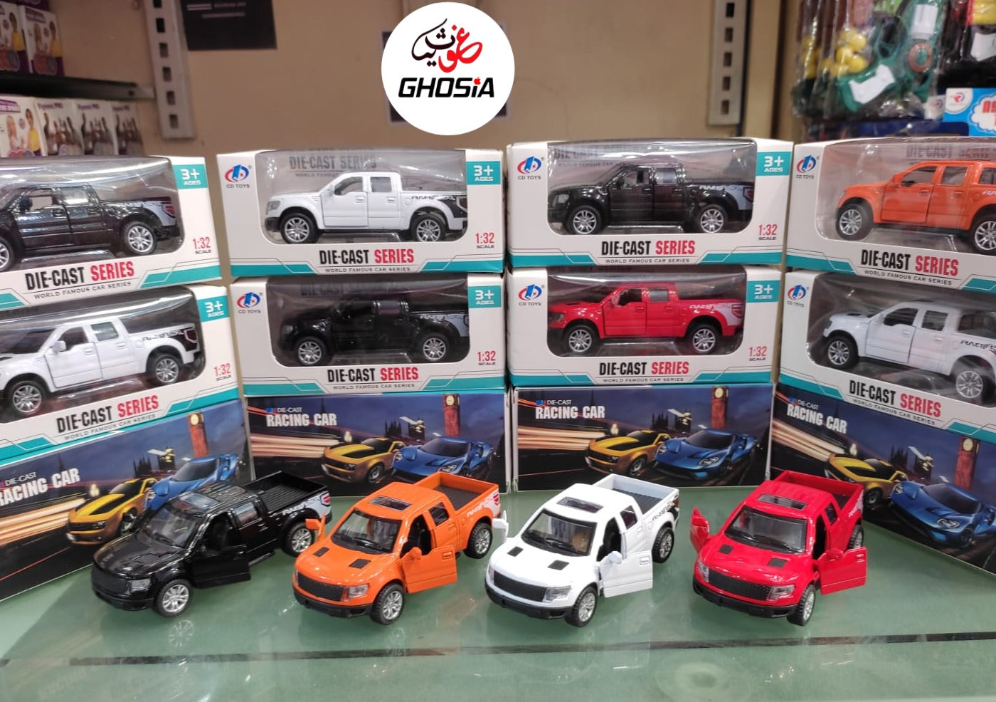 Alloy Die Cast Metal Pickup Off Road Model Toy Simulation Car Sound Light Pull Back Toys Car For Children - Ghosia Mall's