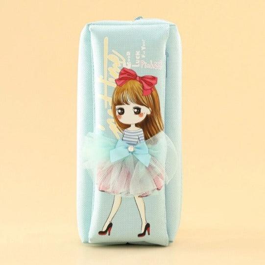 Beautiful Geometry Pouch For Girls Pretty Stationery Pouches Wide Capacity Double Compartments - Ghosia Mall's