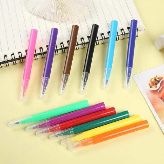 Yalong Water Color Marker Pen Set Smooth Stroke Colorful Color Markers ( Set of 12 ) - Ghosia Mall's