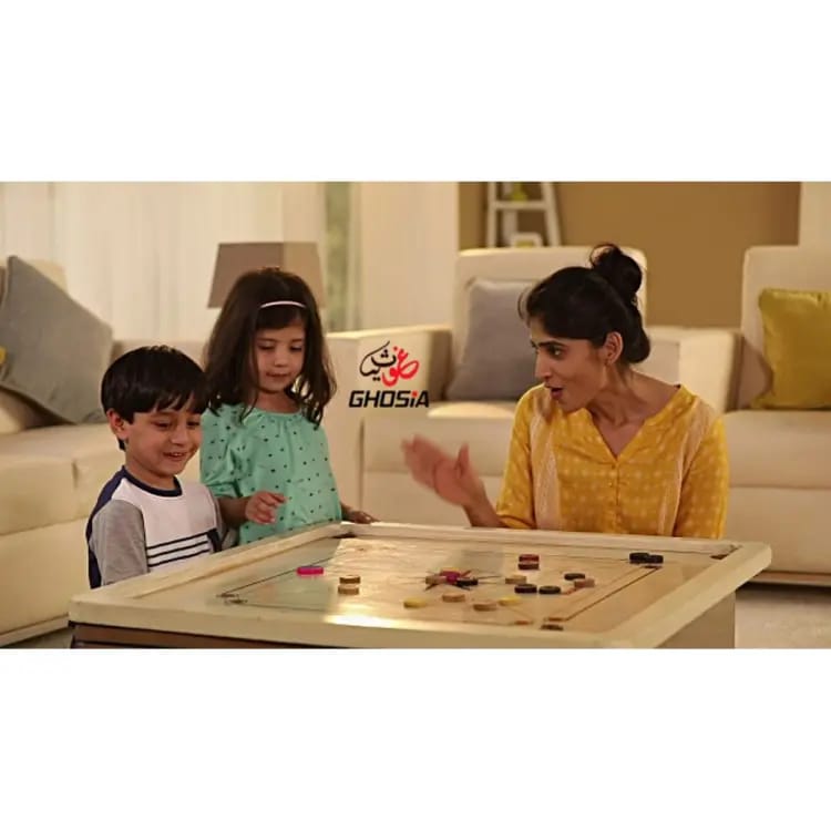 Wooden Carrom Board with Free Coins Stricker & Dental (36 x 36) Inches With Draw-White color - Ghosia Mall's