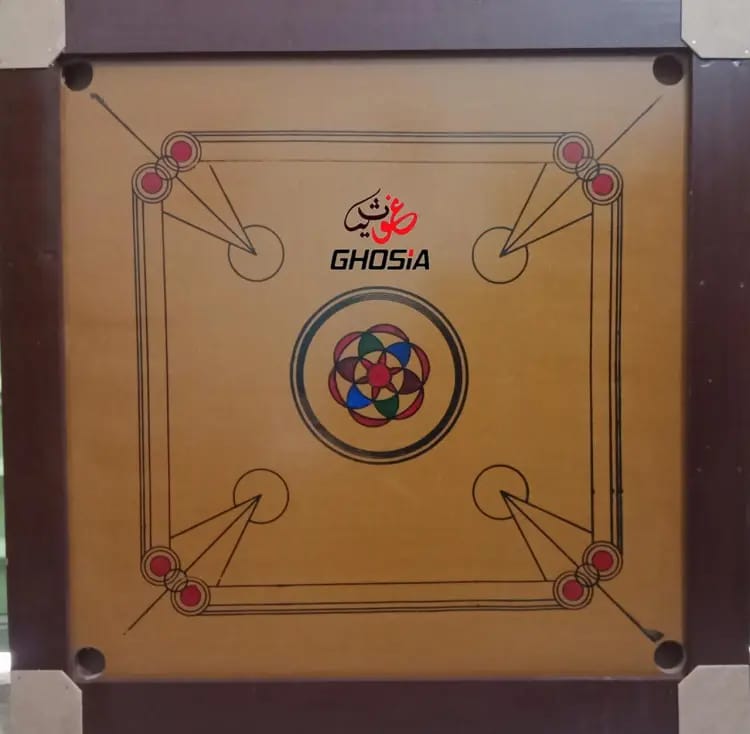 Wooden Carrom Board with Free Coins Stricker & Dental (36 x 36) Inches With Draw - Ghosia Mall's