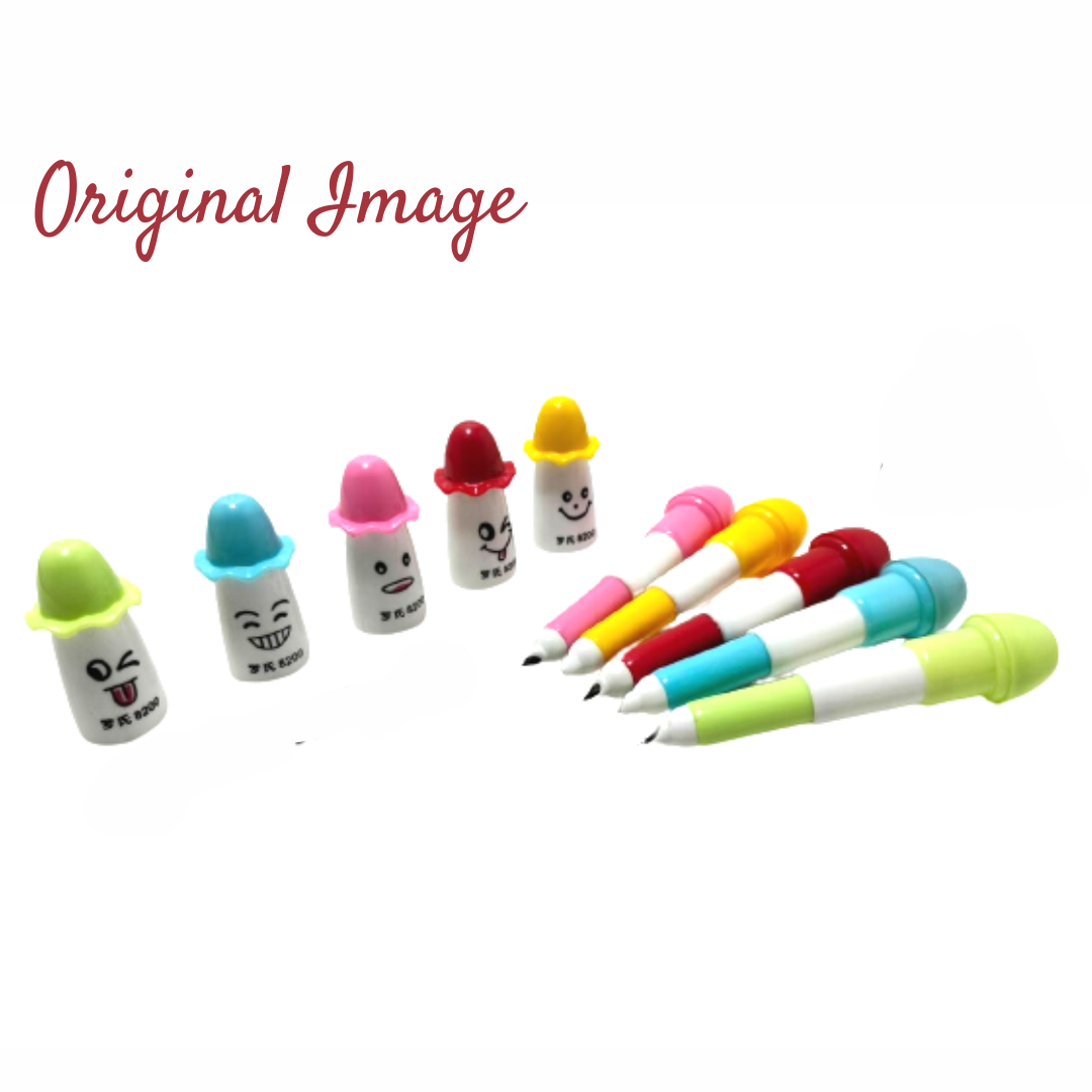 Cartoon Face Foldable Fountain Pen With Smiling Face Cute Cartoon Emoji Pen Refillable Ink Pen - Ghosia Mall's