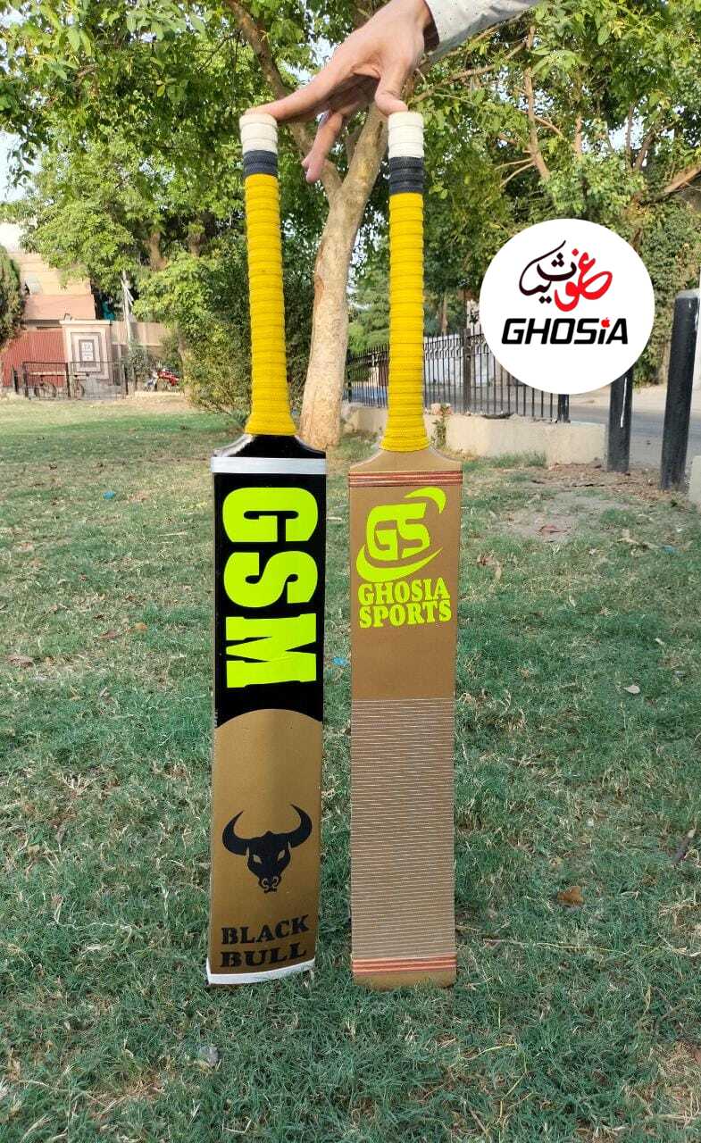 Black Bull Edition Cricket Bat_Ghosia Sports High Quality Wooden Tape Ball Bat With Cover - Ghosia Mall's