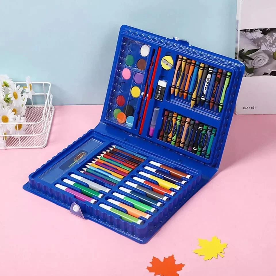 Drawing Art Kit 68 Pcs Arts & Craft Set Oil Pastels, Crayons, Colored Pencils, Paint Brush, Watercolor Cakes, Portable Art Supplies - Ghosia Mall's