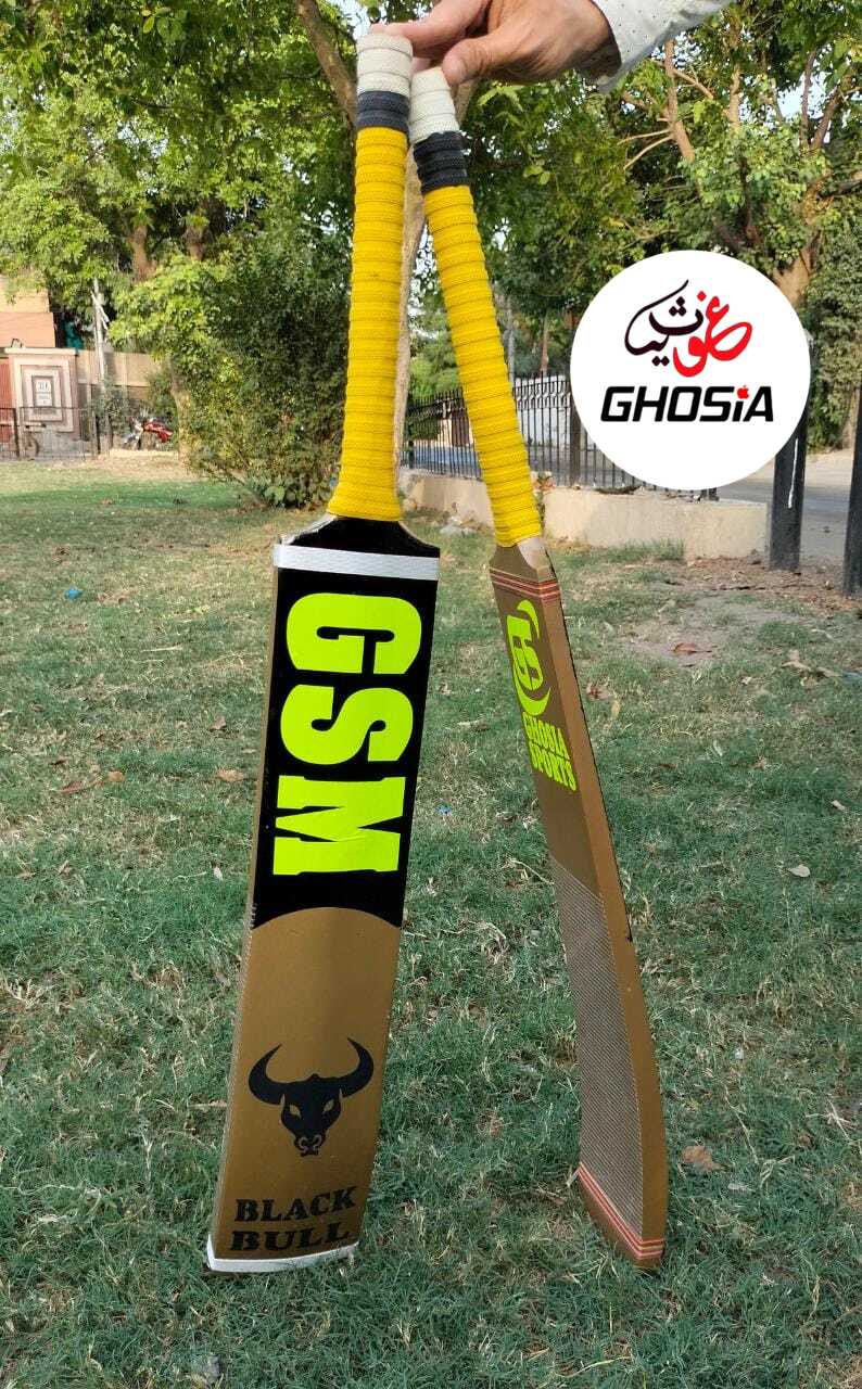 Black Bull Edition Cricket Bat_Ghosia Sports High Quality Wooden Tape Ball Bat With Cover - Ghosia Mall's