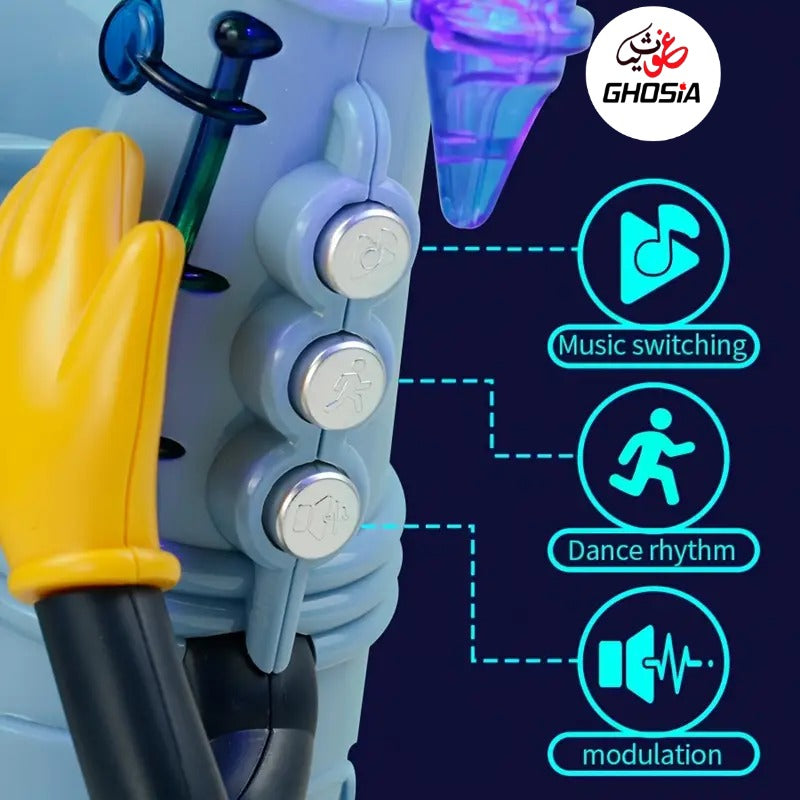 Children's Musical Robot Toy Mr Rock Electronic Dance Music Light Swing Toy Guitar Robot Novelty Funny Toys Christmas Toy Gifts - Ghosia Mall's