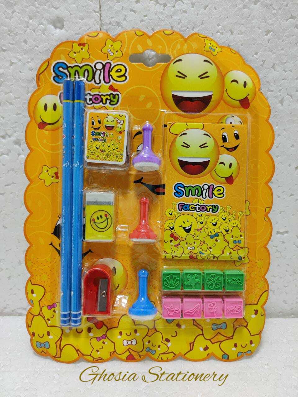 Kids Mixed Stationery Set With Cute Shape Stamps Children Stationery & Stamp Set - Ghosia Mall's