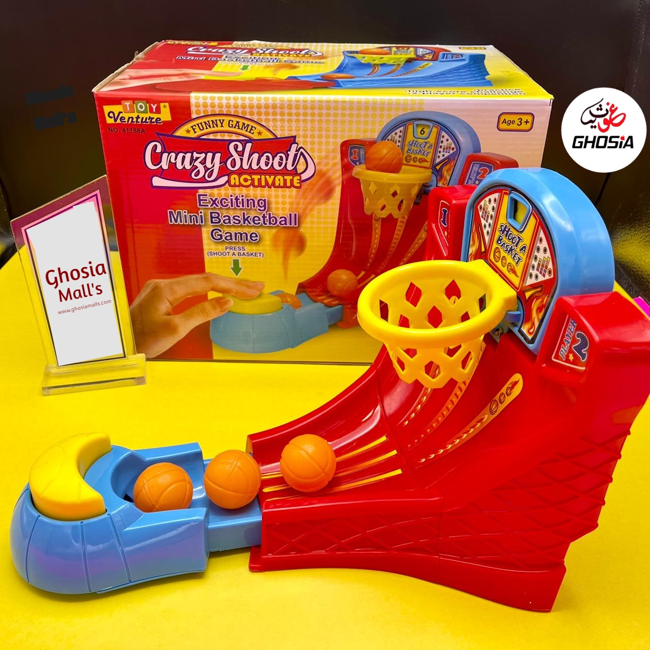 Basketball Game, Indoor Basketball Shooting Slap Shooter Game for Kids and Adults, Desk Games for Office for Adults, Great Gift Idea for Boys and Girls - Ghosia Mall's