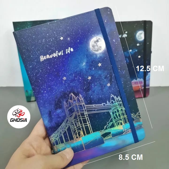 Beautiful Life Dark Galaxy Themes Diary Hard cover Diary A6 Size Travel Pocket Diary With Beautiful Cover - Ghosia Mall's
