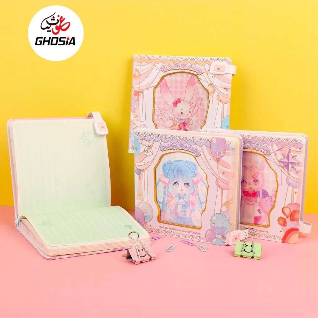 Magic 3D GIF Animation Cover Diary Magnetic Buckle Lock Notepad With 3d GIF Animated Bookmark - 0964 - Ghosia Mall's