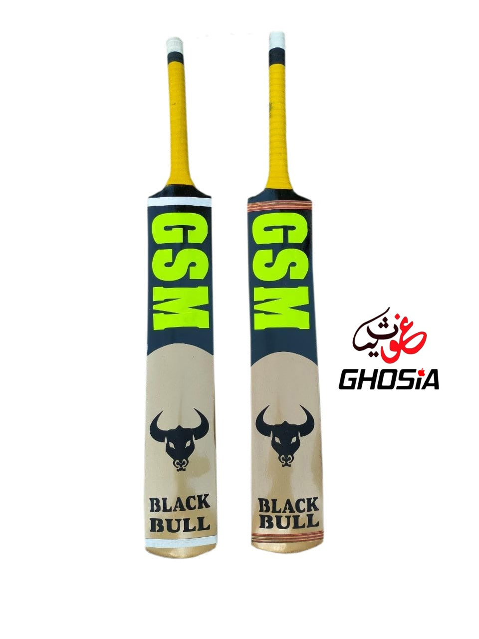 Black Bull Edition Cricket Bat_Ghosia Sports High Quality Wooden Tape Ball Bat With Cover - Ghosia Mall's