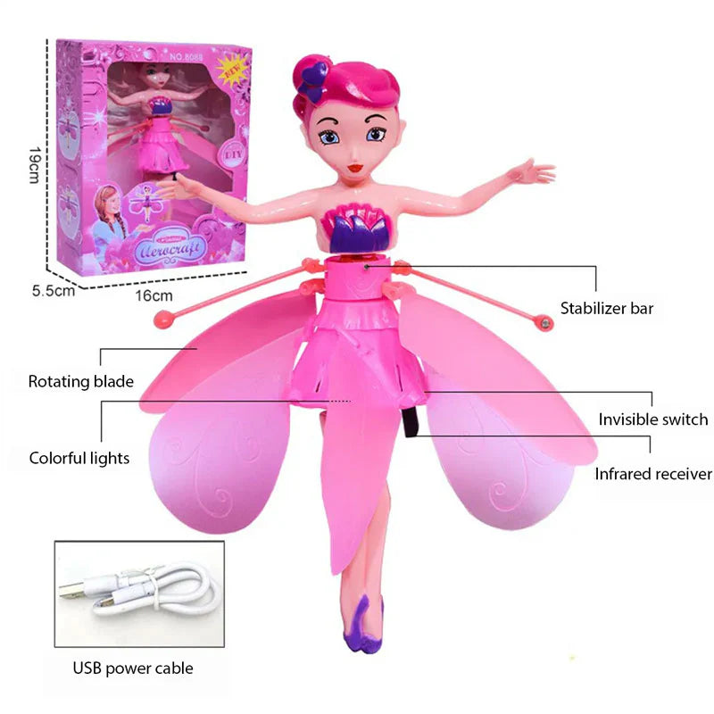 Little Princess Flying Doll Hand Sensor Flying Fairy Doll Gifts for Girls With Colorful Flashing Lights - Ghosia Mall's