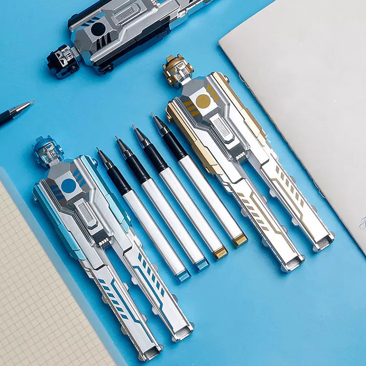 2 In 1 Robotic Transformer Gel Pen Kids Toys Pen Gel Pen Boy Creative Cool Deformation Robot Shape Pen - Ghosia Mall's