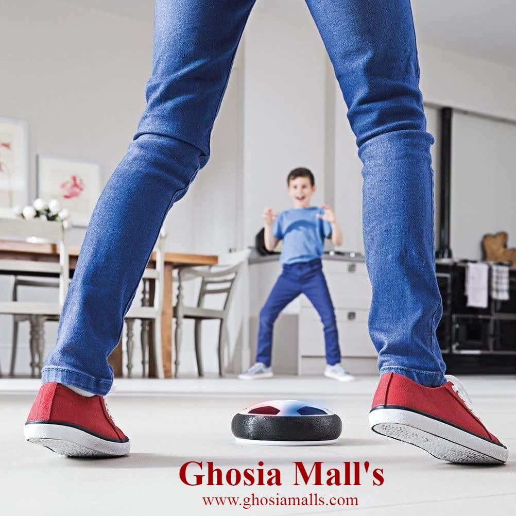 Floating Football With 2 Goal Posts Colorful Light Up Football Game Set Indoor Sports Game - Ghosia Mall's