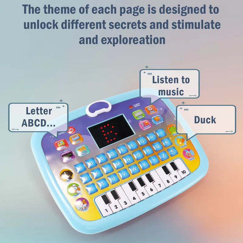 LED Display with Music, Alphabet ABC & 123 Learning Computer for Kids - Ghosia Mall's