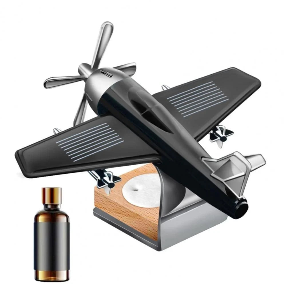 Solar Airplane Car Aromatherapy Diffuser – Rotating Auto Freshener for Car, Home & Office Long-Lasting Fragrance Ideal Gift