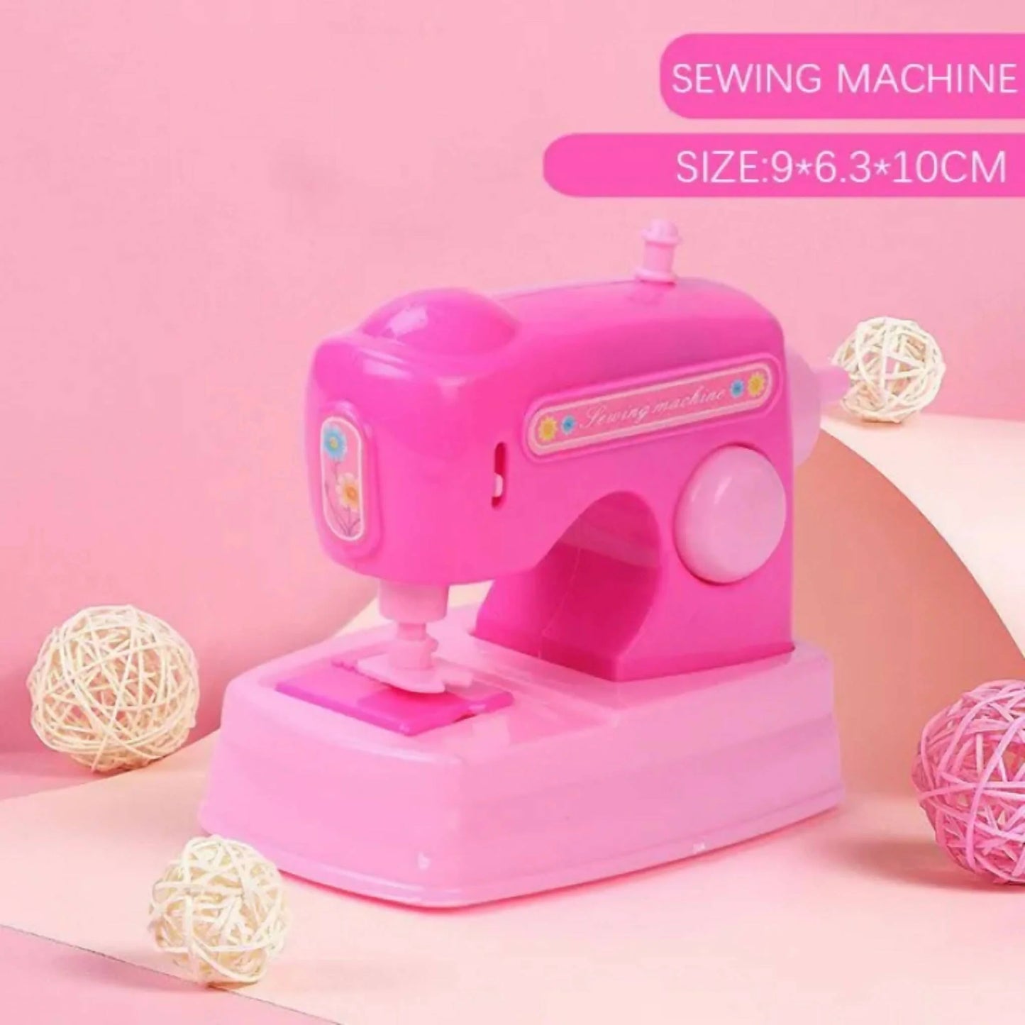 Mini Sewing Machine Toy for Kids Battery Operated Girl Dollhouse Accessories Pretend Play Toys For Girls - Ghosia Mall's